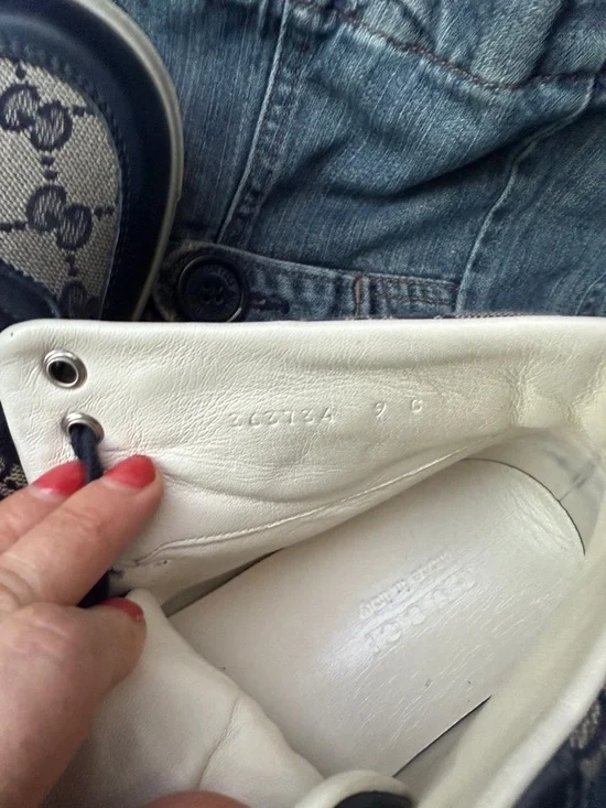 Gucci Navy and Cream GG Canvas High-Top Sneakers size 11 US MEN - Picture 4 of 6